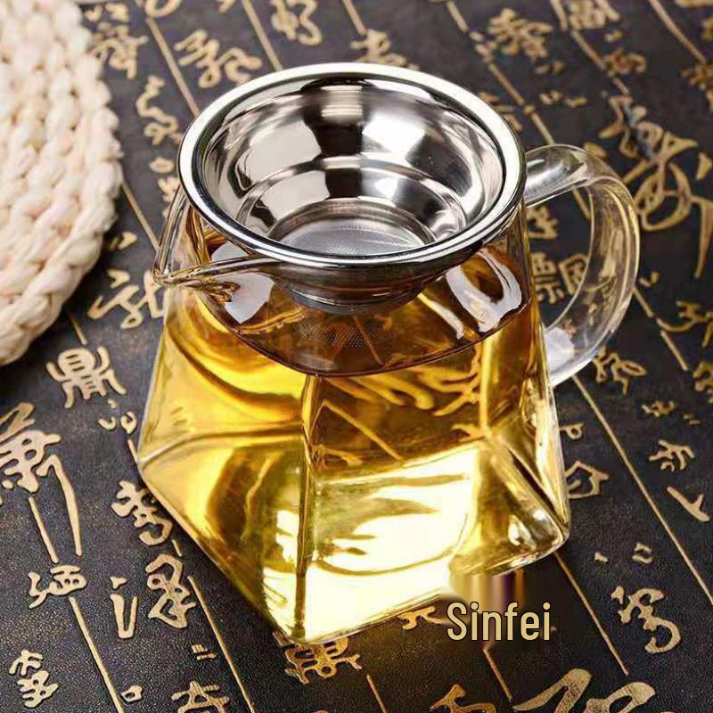 Transparent Glass Gong Dao Bei Tea Dispenser - High Borosilicate Flower Cup