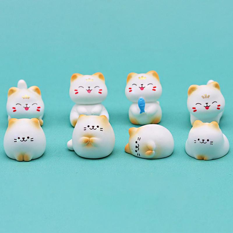 Creative Cute Little Cat Figurines Micro-landscape Moss Ornament DIY Garden Miniatures Landscape Statue Garden Bonsai Decoration