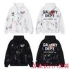 Oversized Hooded Sweatshirt Men Women Streetwear Loose Fit Letter Print Tie-Dye Style Casual Pullover