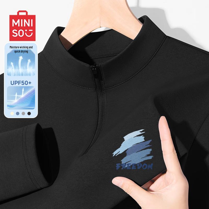 MINISO Men s Quick-Dry Sun Protection Long Sleeve Sport T-Shirt 4XL