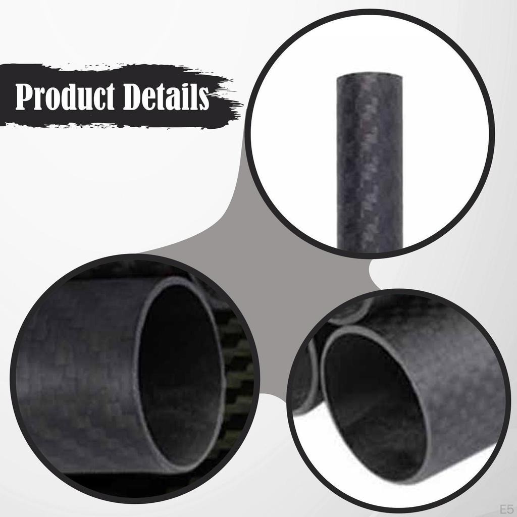 Carbon 3K Roll Wrapped 500mm Sturdy Rod Stylish Matte Surface Round Tubing for Quadcopters RC