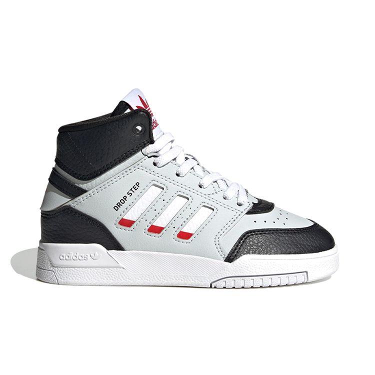Adidas Originals Drop Step El J Trendy Casual Mid-Top Kids Skate Shoes Kids Sneakers Black Gray HP7798