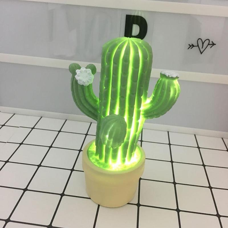Decorative Party LED Bedroom Cartoon Cactus Table Night Light