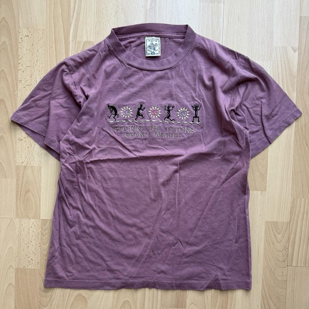 

Vintage 90s Grand Targhee Ski Resort Faded Purple Graphic Single Stitch TShirt Unisex T-Shirt M