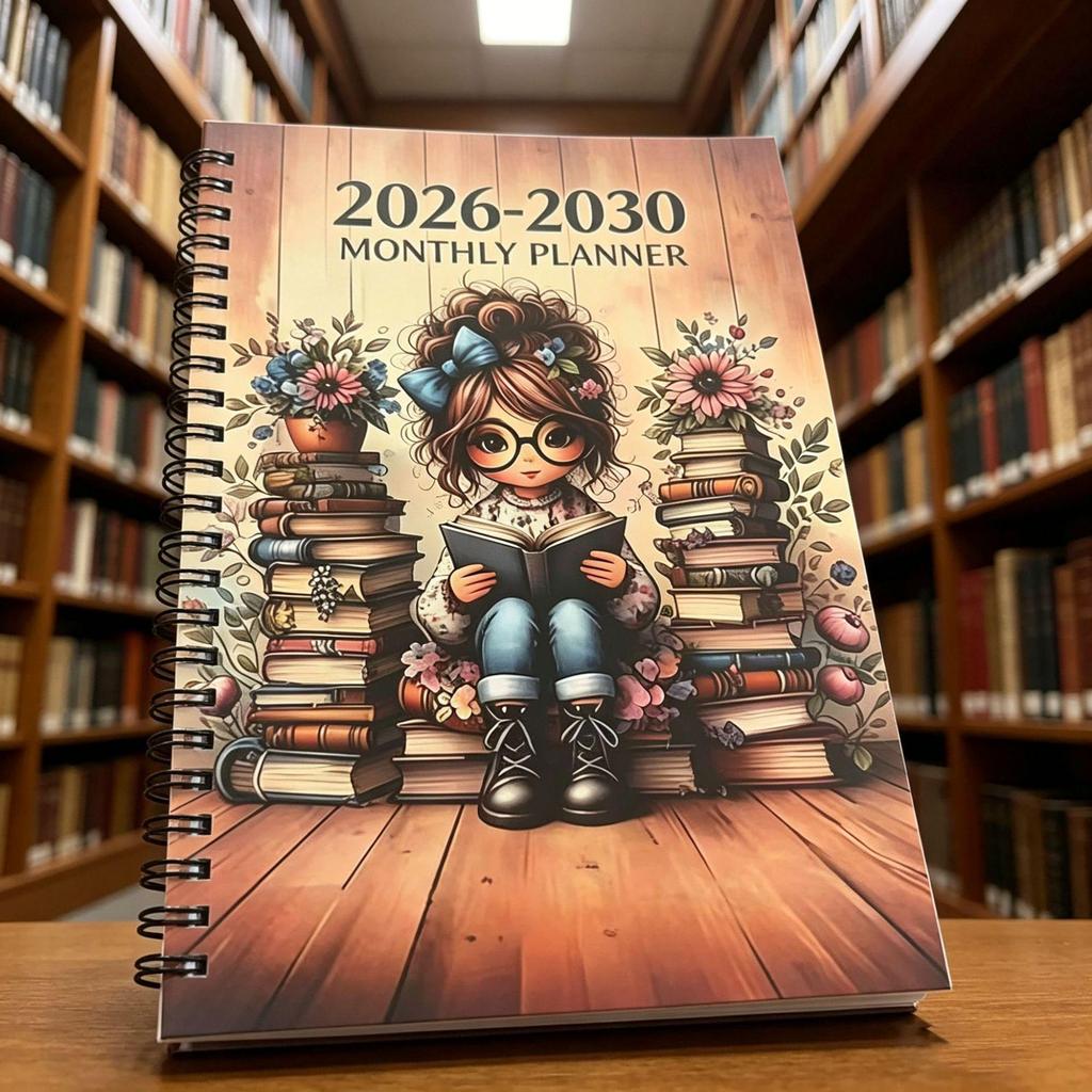 2026-2030 A5 Spiraal Maandelijkse Planner Notitieboek