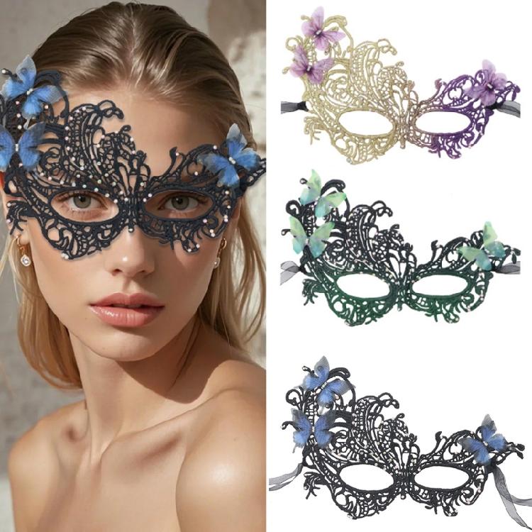 Halloween Masquerade Mask Lace Eyemask Venetians Mask Half Face Lace Mask Mardi Gras Mask for Carnival Party Costume Bal