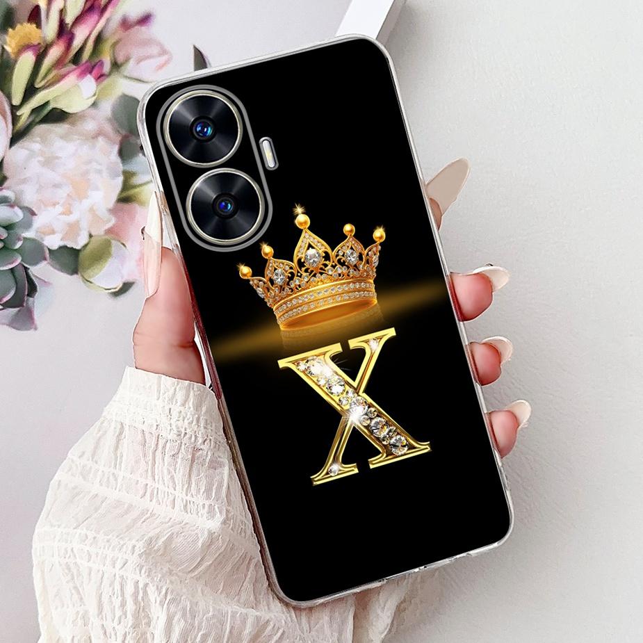 

For Realme C55 Case RMX3710 New Crown Letters Cover Soft Silicone Phone Case For Realme Narzo N55 C 55 RealmeC55 NarzoN55 Bumper Realme Narzo N55