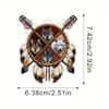 Native American 4-Wolven Auto Ornament. 2D platte achteruitkijkspiegel decoratief accessoire.