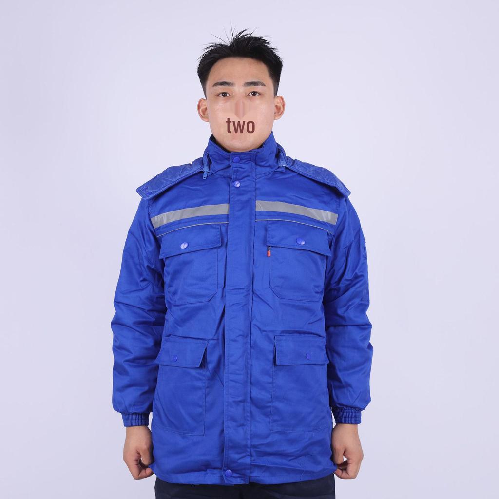 Men's Winter Antistatic Reflective Cotton-Padded Jacket for Cold Storage Workwear