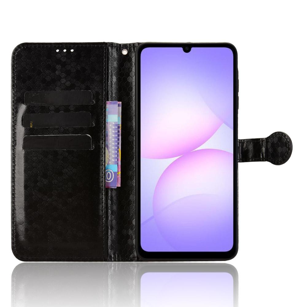 For Samsung Galaxy A07 5G/A07 4G Wallet Case Dot Pattern Imprint PU Leather Phone Cover with Wrist Strap