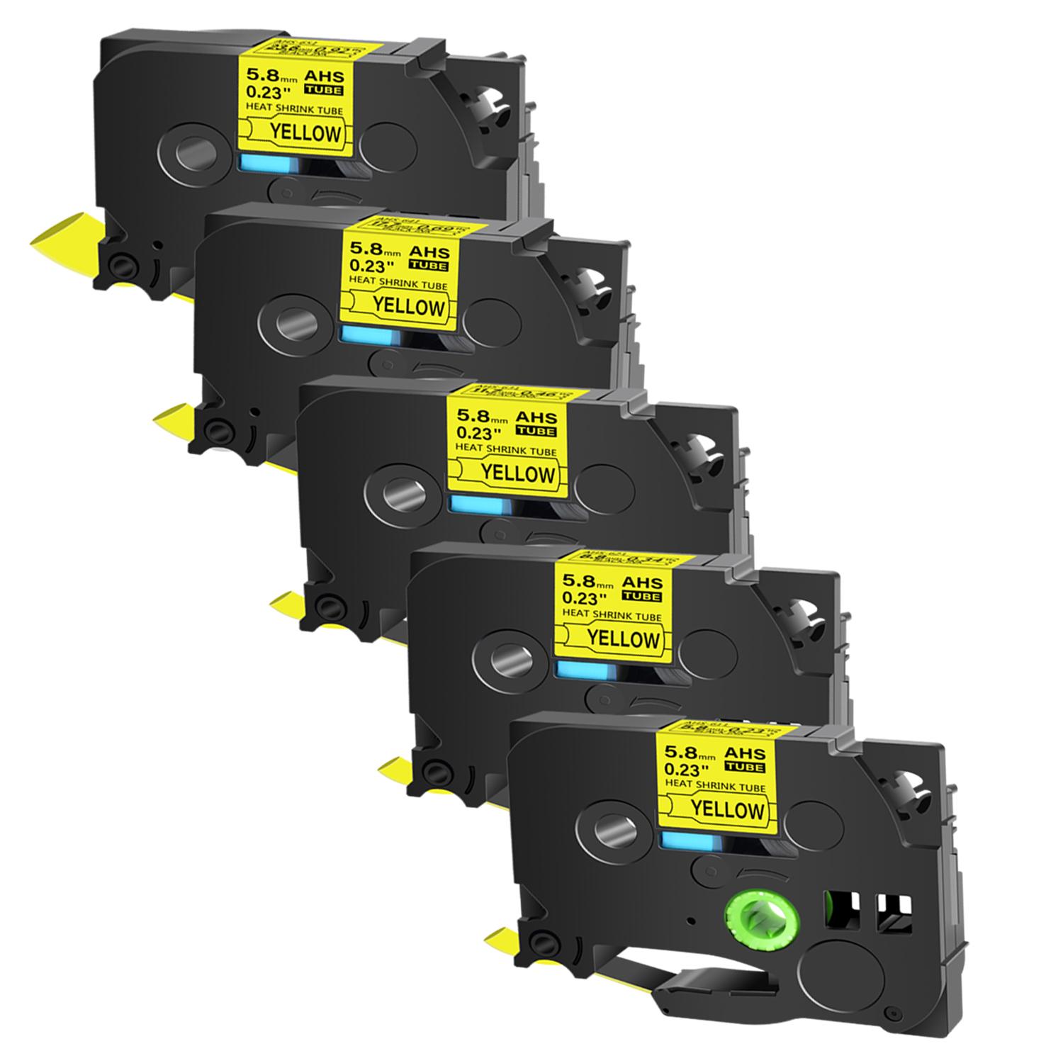 

Cruxer 5Pcs Heat Shrink Tube Tape Replacement for Brother HSE 231 631 Hse-251 Hse-241 Label Tape for P-Touch Printer