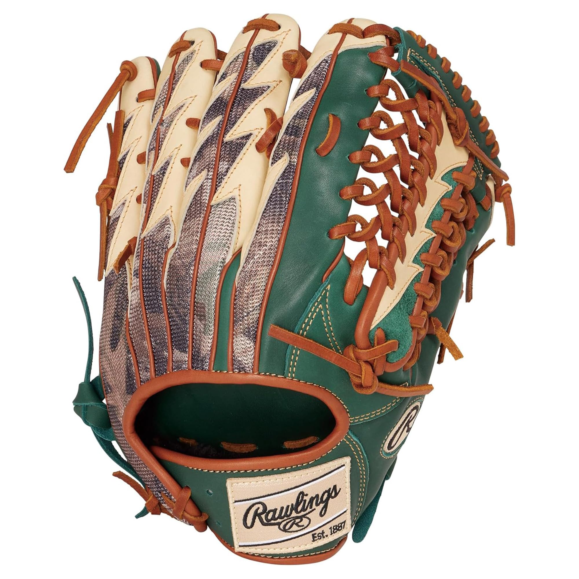 

Rawlings Adult Baseball Glove Softball HOH THUNDER GR4FHOTY70 Dark Size 13 inches throwers hand [For Outfielders] Green/Camel For right-handed (left