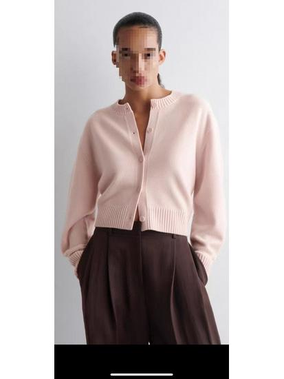 

Autumn/Winter Merino Wool Blend Ladies Cardigan Sweater Medium розовый