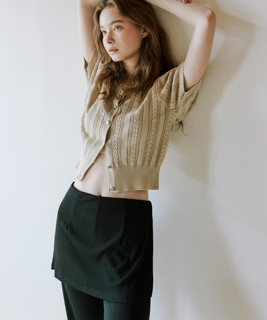 OCTETTE Jersey Skirt Wrap Pants_Black