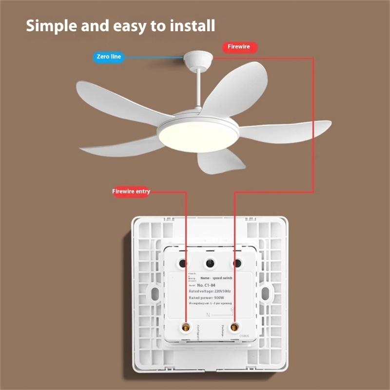Practical Wall Mounted Fan Speed Controllers Switches Adjustable Accessory With Ceiling Fan 120W 300W 500W 220V 10A