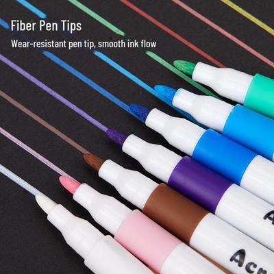 Waterproof Acrylic Marker Pen Set for Smooth DIY Graffiti & Hand-Painted Art - Perfect for Students