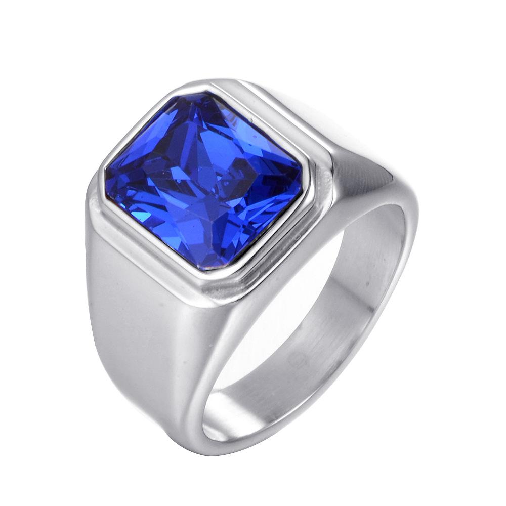 2026 Personalized Fashion Square Simple Gemstone Trendy Men's Ring Party Party Jewelry Accessories