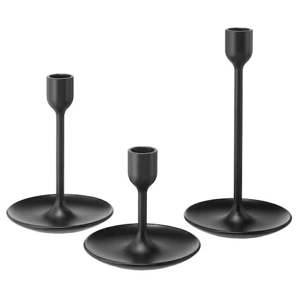 

3Pcs/Set Candle Holders Dining Table Bedroom Study Metal Minimalist Candlestick with Stable Base A