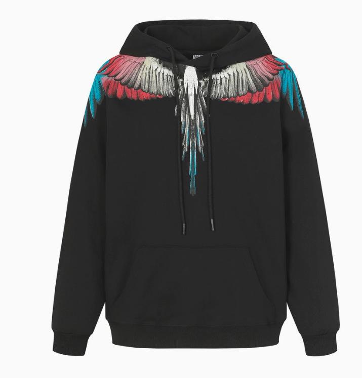 Felpa con cappuccio Marcelo Trendy Feathered Wings: Felpa girocollo unisex con motivo a fulmini e serpenti multicolore Phantom Wings.