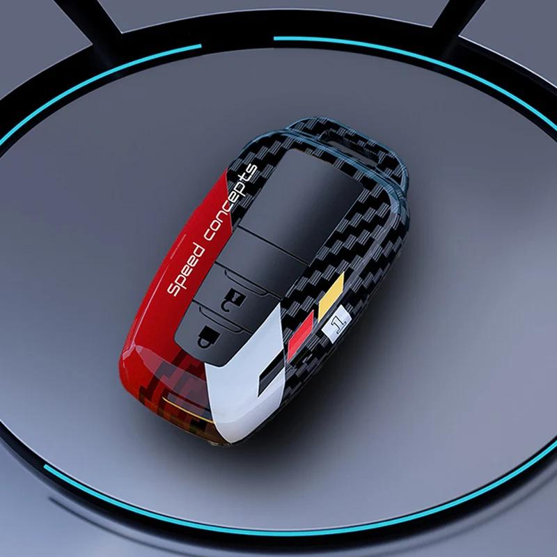 Car Key Case Protector Carbon Abs Key Shell Cover Auto Accessories For Toyota Prius Camry Corolla C-Hr Chr Rav4 Prado
