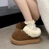 Fur Platform Women Ankle Snow Boots Winter Suede Warm Plush Cotton Shoes Brand Mid Heels Casual Shoes Woman Trend Botas Mujer