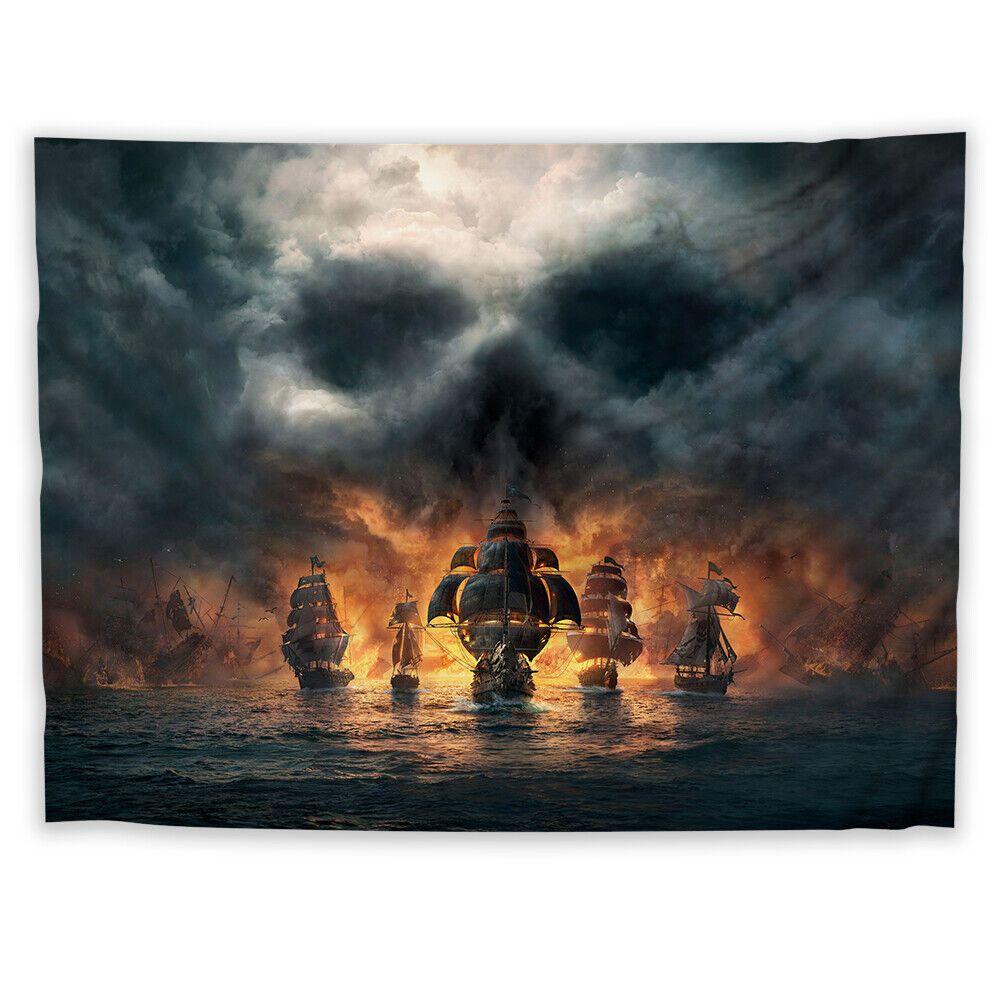 Pirate Skull Tapestry 75x100 чёрный