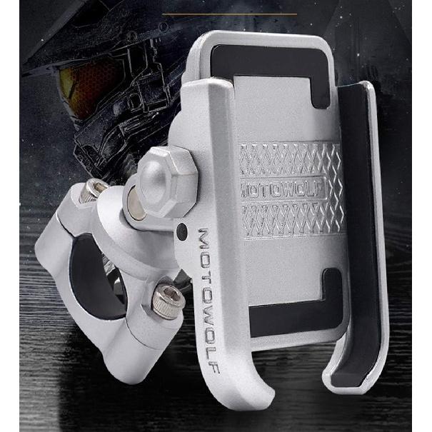 Upgraded Bike Motorcycle Phone Mount Solid Aluminium Phone Holder for Motorcycle and Bike,Anti Shake Metal Phone Holder Fits Phone up to 3.7''