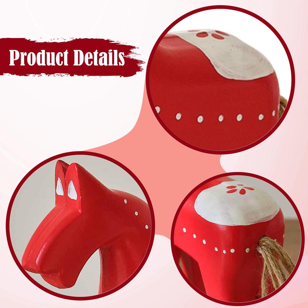 Wooden Horse Statue Figurine Decorative Minimalist Gift Animal Sculpture Table Ornament Collectible for Birthday Fireplace Party