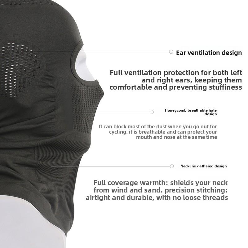 All Seasons Knitted Unisex Outdoor Sports Face Neck Balaclavas Sun Protection Motorcycle Neck Scarf Thin Breathable Ski Mask
