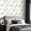 Watercolor White Roses Wallpaper 22.83"X118" Waterproof Wallpaper for Living Room/Bedroom/Bathroom PVC Wall Sticker
