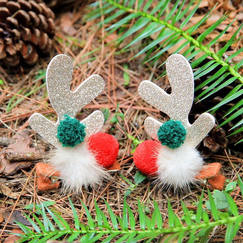 Christmas Reindeer Antler Hair Clips - Cute Holiday Headwear Accessories