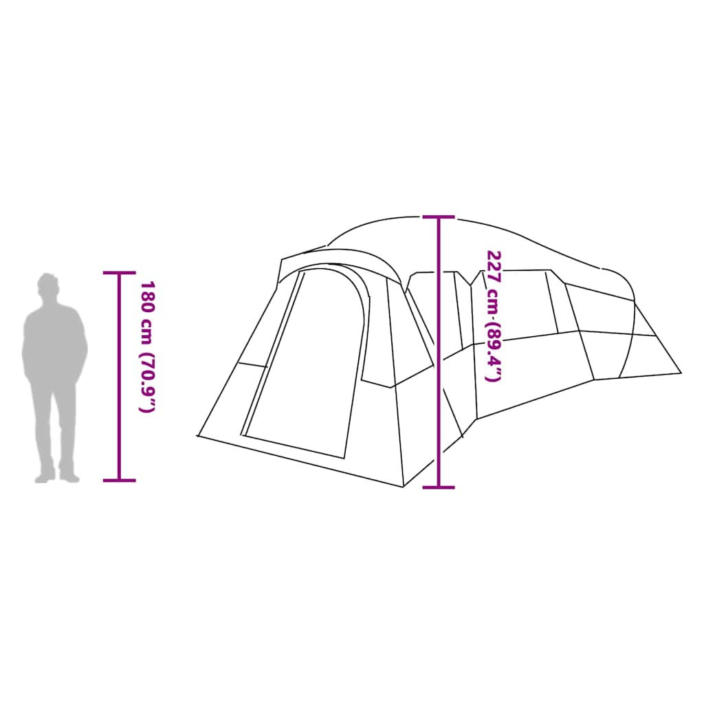 Family Tent with Roof and Storage Blue 762 x 655 x 218 cm Taffeta