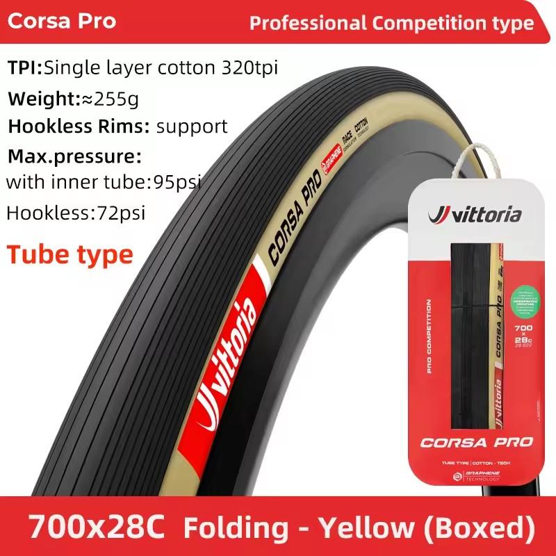VITTORIA Corsa Pro Bicycle Road Tire Tube Type 700x 28c/30c Professional Race Tyre Support Hookless Rims 300TPI Folding Tire