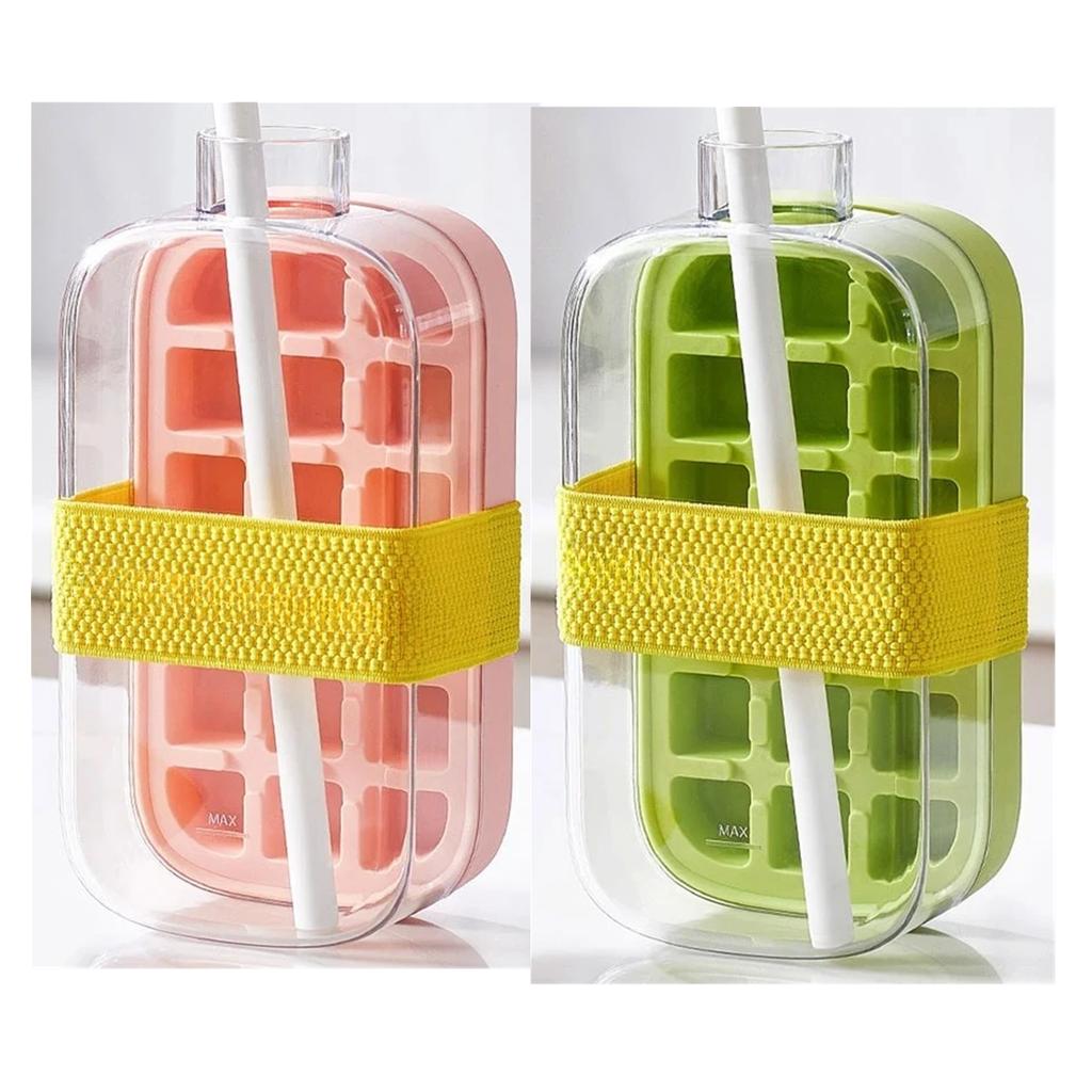 Whiskey Ice Cream Silicone Water Bottle Ice Cube Maker Portable Silicone Freezer Ice Trays Zero-contact Pressure Ice Cube Mold