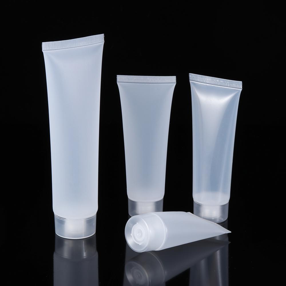 2Pcs Travel Size Empty Matte Clear Tube Cosmetic Cream Lotion Shampoo Bath Squeeze Lotion Containers Refillable Bottles
