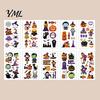 Water Transfer Stickers 10 Sheets Halloween Temporary Tattoos for Kids, Fake Tattoo Body Stickers, Waterproof Kids Costume Accessories Face