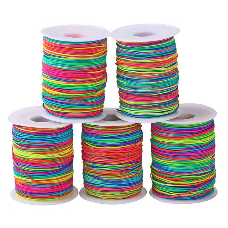 Seven-Color Core-Spun Elastic Cord for DIY Colorful Buddhist Bead Bracelets