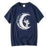Men's High Quality 100% Moon Print Casual Summer Cool Short Sleeve Men Tshirt Loose T-shirt Male Tee Shirts Male Tee Tops