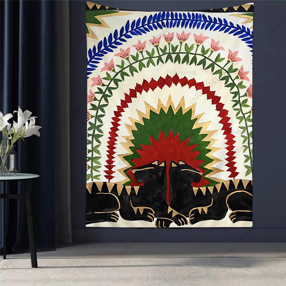 

Abstract Nature-Human Wall Tapestry Artistic Fusion Wall Art Modern Mystical Home Decoration Living Room Background Cloth 29x37in