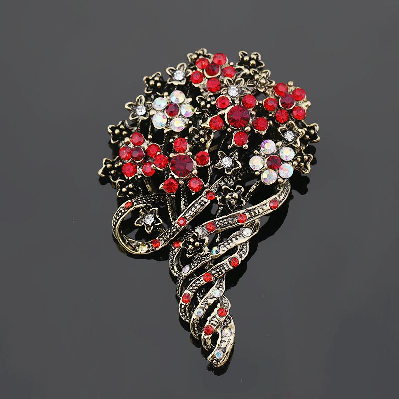 European & American Crystal Teardrop Brooch Zircon Pin Accessory