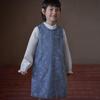Hacikis Girls' Denim Twill Jacquard Sleeveless Dress