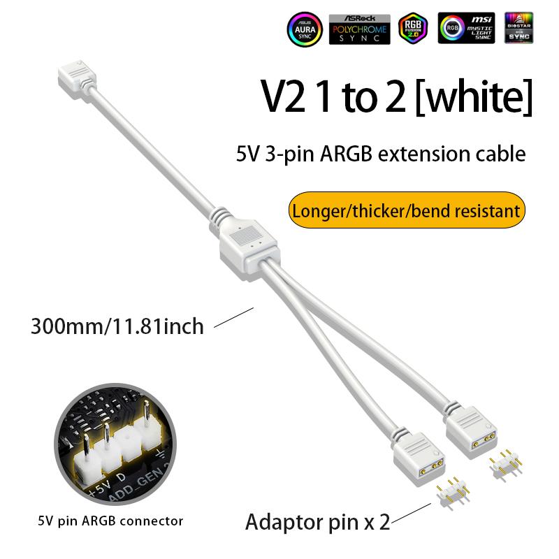 

Разветвитель вентилятора корпуса ARGB 5 В 3-контактный разъем 1 к 2/3/4 материнская плата удлинительный кабель синхронизация 30 см для вентиляторов световой полосы ПК