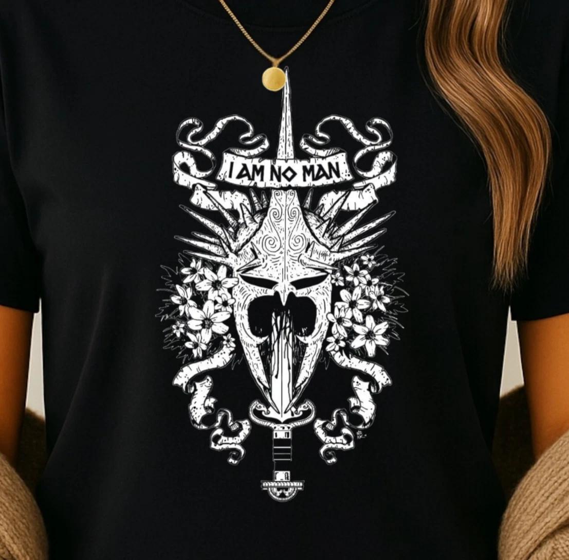I Am No Man T-Shirt, Women Empowerment Tee, LotR Inspired Shirt L