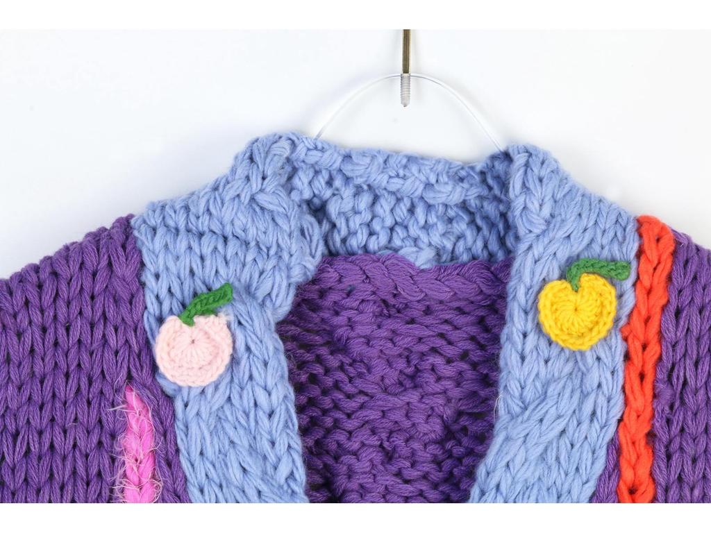 Women's Colorful Flower Knit Vest Sweater - Loose, Thickened, Hand-Crocheted for Layering