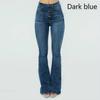 Women's Pants High Waist Solid Color Washed Jeans