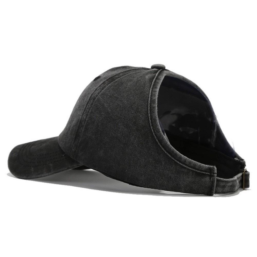 Stylish Retro Washed Backless Baseball Cap Versatile Sun Protection Women Ponytail Hat Summer Outdoor Sun Hat for Daily Wear