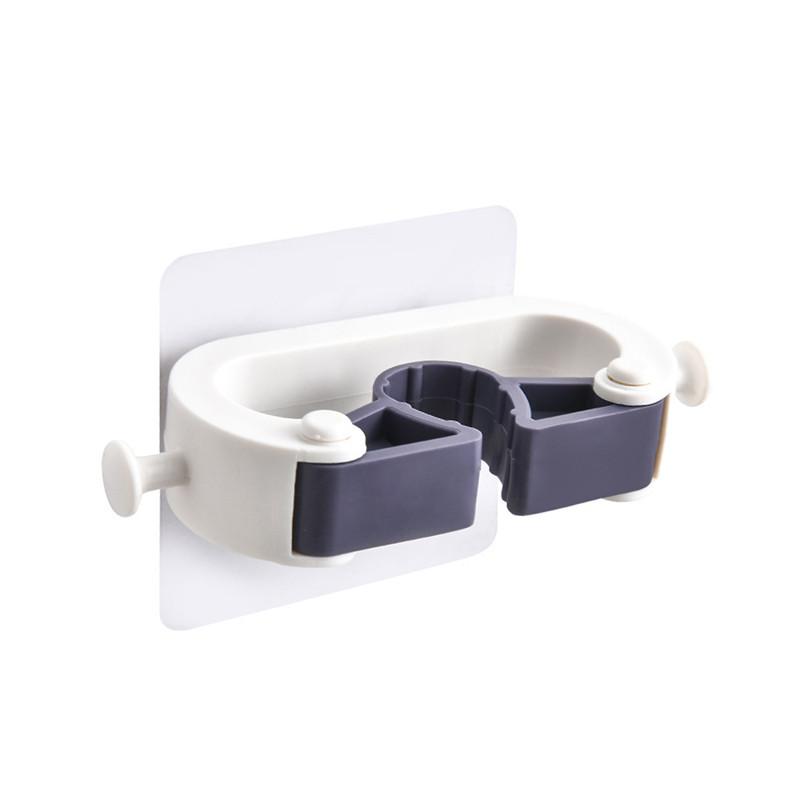 

1 шт. Держатель для швабры и веника без сверления, стойка с зажимами, настенный, бытовой, многоцелевые крючки, органайзер для кухни и ванной