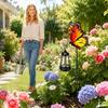 Outdoor Solar Garden Stake Light Butterfly Design with Hanging Lantern Decorative Yard Accent for Pathway Lawn Patio