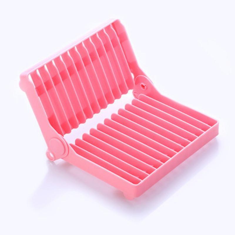 Foldable Dish Drainer Rack Easy to Assemble Kitchen Organizer Space Saving Plate Holder for Apartment