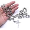 Catholic Rose Rosary Necklace Cross Pendant Beaded Necklaces Religious Jewelry